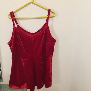 Torrid red velvety adjustable strap tank size 3